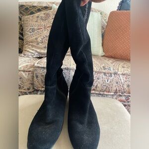 Bandolino Black Suede Knee-High Boots Size 9